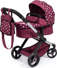 Bayer Design Combi Poppenwagen Xeo - Bordeaux/Roze - Sterren