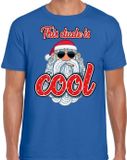Bellatio Decorations Shoppartners Bv Fout Kerst shirt / t-shirt - Stoere kerstman - this dude is cool - blauw voor heren - kerstkleding / kerst outfit S