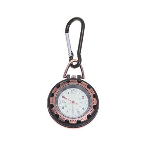 VILLCASE Polshorloge-Multifunctioneel horloge Bergbeklimmen Horloge Clip Design Quartz horloge Fluorescentie voor horlogeminnaar (rood brons)