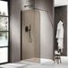 FortiFura Galeria Inloopdouche - 110x200cm - Afgeronde Glaswand - Rookglas - Mat Zwart