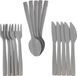 Plast1 Set de couverts en plastique Gris 15 pièces