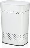 Kela Wasmand met Zitdeksel, 60 L, RVS met Poedercoating, Wit