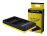 PATONA 1949 Batterijlader voor 2x Panasonic DMW-BLC12 E, BLC12, BLC12PP - Zwart/Geel