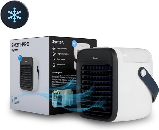 Dynter. SM211 Pro Mini Airco Aircooler Blauw - Draadloze luchtkoeler AC Airconditioning