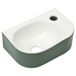 Differnz Lina Fontein - Fontein van Keramiek - Kleur Vert/Blanc Hoogglans - Inclusief Kraangat - Afmetingen 30 x 20 x 10 cm - Geschikt voor Toiletmeubel