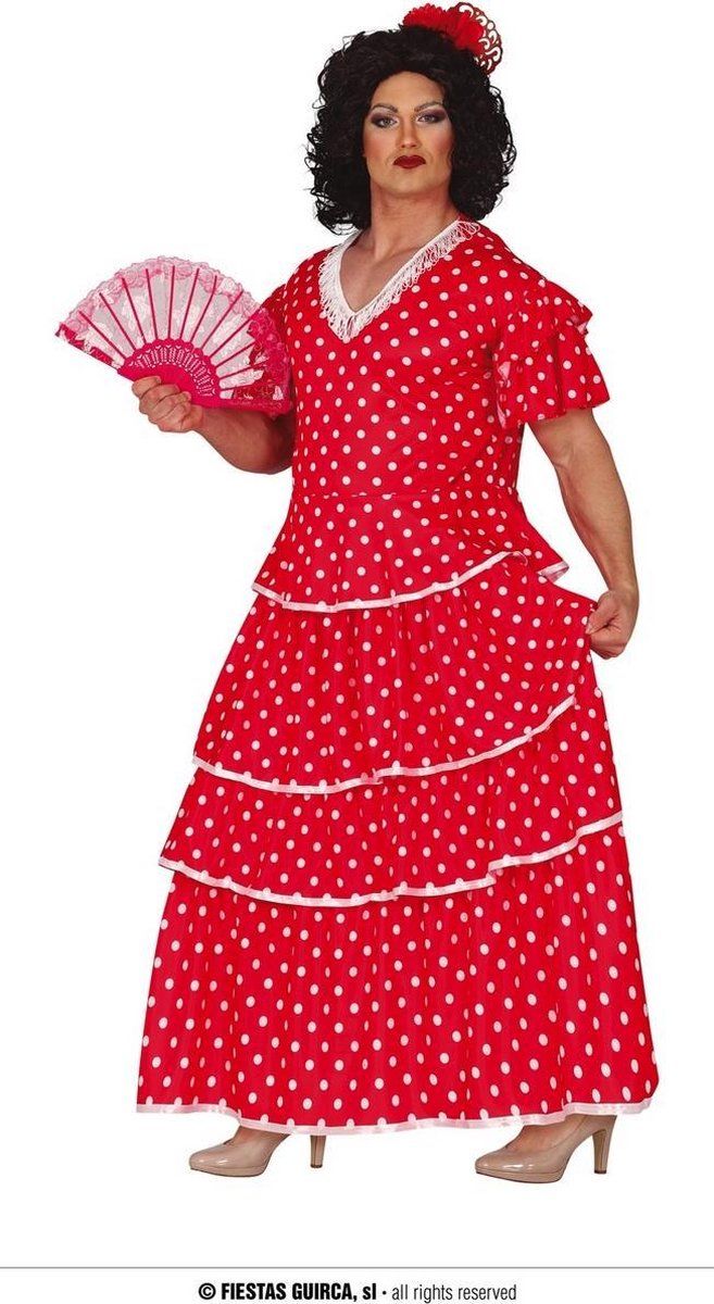 Fiestas Guirca Flamenco Verkleedjurk Heren Rood Maat 52-54