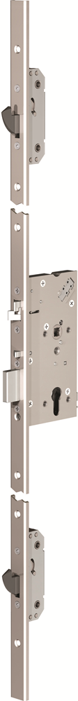 ABLOY EL166 Veiligheidspaniekmeerpuntssluiting | zelfvergrendelend | SKG*** | DM55mm | PC72mm | voorplaat RVS 24x1760mm U-vormig - 10041650