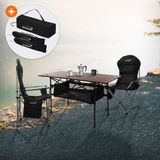 Hauki ECD Germany GmbH Hauki 3-delige kampeerset met klaptafel bruin en 2 campingstoelen zwart