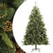 vidaXL Kunstkerstboom met scharnieren en dennenappels 210 cm