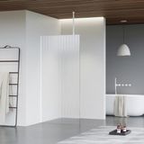 FortiFura Galeria inloopdouche - 40x200cm - ribbelglas - plafondarm - mat wit