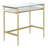 Henn&Hart Home Office, Goud/Faux White Stone, 36" Wide