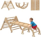 AIYAPLAY Kinderklimtoestel - Populierenhout - 191,5x74,5x63cm - Natuurlijk hout