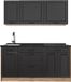 Vicco Eenpersoonskeuken R-Line, Antraciet landelijk/Goudkleurig Eiken, 160 cm zonder werkblad