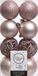 Decoris Kerstballen - 16x st - lichtroze - D6 cm - kunststof - kerstversiering
