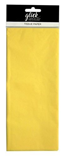 Glick Luxe zakpapier, grote vellen (x4), perfect voor cadeauverpakking, 750 x 500 mm, citroen