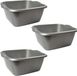 Hega Hogar Afwasteil - 3x - rechthoek - zilver - 3L - 25 x 23 x 10 cm - afwasbak