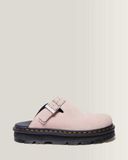 Dr. Martens Suède Mules Plateformes Zebzag en Daim À Brides en Rose, Taille: 39