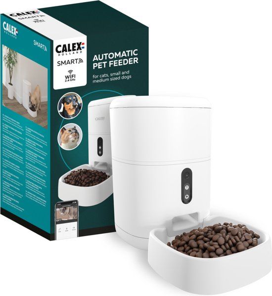 Calex Smart Petfeeder with Camera - Wit - Voor Honden en Katten