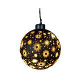 Anna's Collection Anna Collection Verlichte bal/kerstbal - zwart kosmos - 10 cm - bewegend licht - warm wit