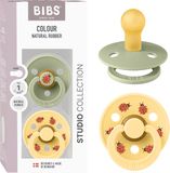 BIBS Colour Fopspeen - 0-6 mnd - 2-pack - Rond - Sage/Pale Butter