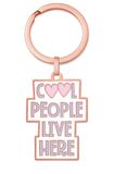 Grafik Workshop Grafik Workshop sleutelhanger | Cool people live here, goud, Eén maat