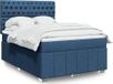 Maison Exclusive - Sommier à lattes de lit avec matelas bleu 160x200 cm tissu