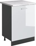 Vicco R-Line meuble bas de cuisine, blanc laqué/anthracite, 60 cm
