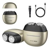 BarberBoss Compact scheerapparaat voor mannen, Sensor elektrisch scheerapparaat, Smart Touch-Swipe Roterend scheermes met dubbele ring drijvende kop, 9000 RPM motor, magnetisch messysteem, QR-2712