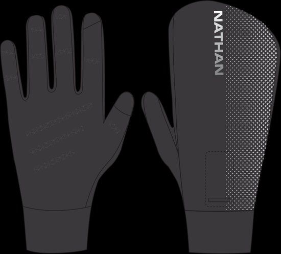 Nathan Hypernight Reflective Convertible Mitt Handschoenen Zwart M Unisex