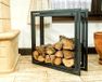 Étagère en bois Square Support de bois de cheminée 70 cm Panier à bois Support de bois de cheminée Étagère en bois