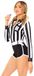 Leg Avenue Red Card Cutie Referee Romper Costume – Size L – Black & White