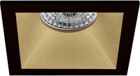 BES LED Spot Armatuur GU10 - Pragmi Pollon Pro - Inbouw Vierkant - Mat Zwart/Goud - Aluminium - Verdiept - 82mm