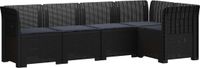 vidaXL 5-Zits Tuinbank met Kussens Rattanlook PP Antraciet