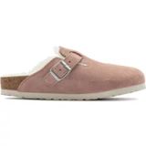 Birkenstock Boston Sabots en cuir suédé avec fourrure d'agneau pour femme