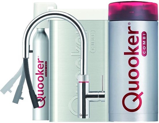 Quooker Cube Flex round chroom met Combi+ reservoir