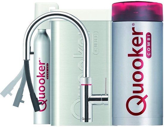 Quooker Cube Flex round chroom met Combi+ reservoir