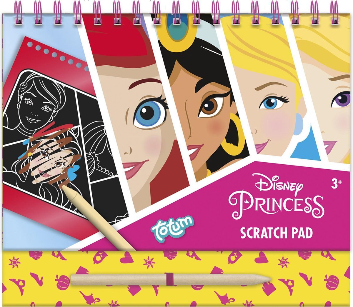 Totum Disney Princes Scratch Book - kras- sticker en kleurboek