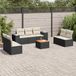 Maison Exclusive - Ensemble de jardin, 8 pièces, avec coussins, noir, en polyrotin