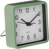 Atmosphera Wekker/alarmklok Dawn - mintgroen - kunststof - 8 x 8 cm - met standaard - batterij voeding