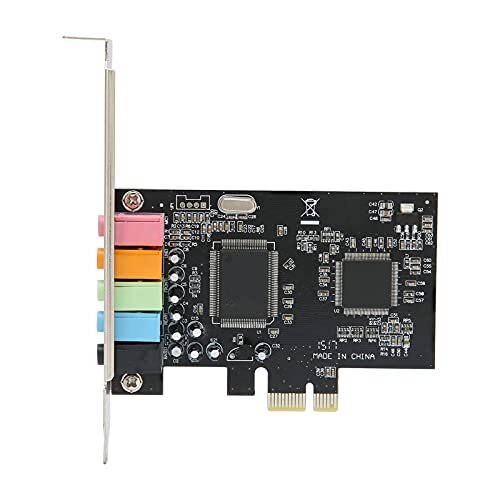 wendeekun PCIe geluidskaart, 3D stereo PCI-e audiokaart, geluidskaart 6 kanalen stereo desktop audio signaal conversie hardware met driver CD