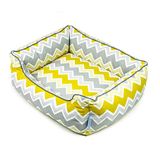 LUBEN Sofa Spring Chevron L mosterd, zwart