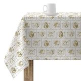 BELUM tafelkleed van harsgecoat weefsel, 300 x 140 cm, vlekbestendig, model HP Houses 01 Light; tafelkleed van katoen