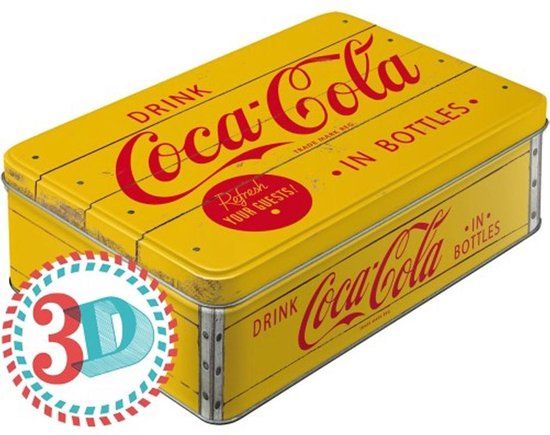 Nostalgic Art Merchandising Coca-Cola Yellow Bewaarblik Metaal Geel/Rood