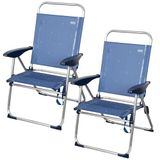 AKTIVE La Palma 85504 strandstoel, inklapbaar, 65 x 60 x 38/96 cm, kantelbaar, 4 posities, aluminium frame, textileenstof, kantelbeveiliging, max. 110 kg, blauw, model La Palma