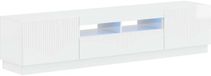 vidaXL - LED - meuble TV - HOORN - 3 - pce - Laqué brillant - Blanc - Bois traité