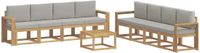 vidaXL Tuinset met 9 delen, wit en lichtgrijs, polyester