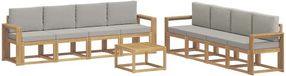 vidaXL Tuinset met 9 delen, wit en lichtgrijs, polyester