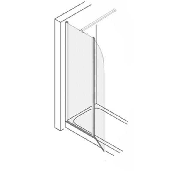 Plieger Panorama douchewand + draaideur 100/30cm met muursteun vierkant 100cm chroom 0983776