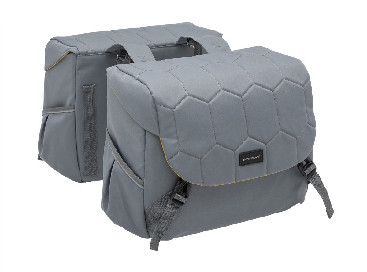 New Looxs Quilted Mondi Joy dubbele fietstas - 38 liter – grijs