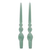 Set Cereria Di Giorgio Voluta Set van 4 handgemaakte spiraalkaarsen, hoogte 30 cm, grijs/groen/vintage groen